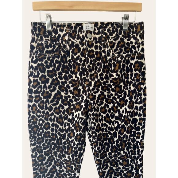 J.Crew Leopard Animal Print High Waist Corduroy Skinny Pants Size 27 - Picture 3 of 8
